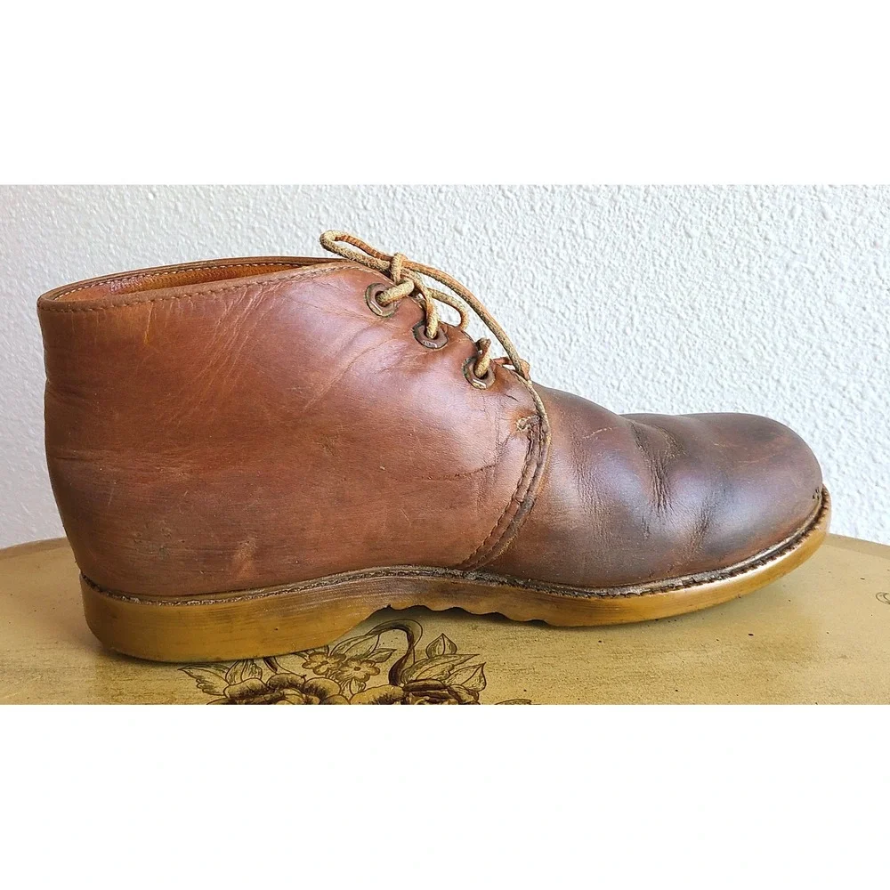 Timberland US 9 American Workwear Brown Leather‎ Lace Up Chukka Boots Vintage